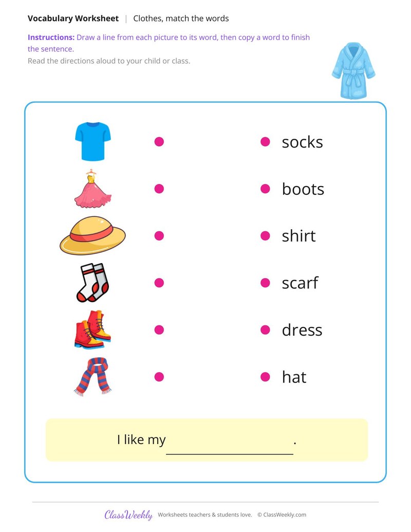 Match the Words: Clothes