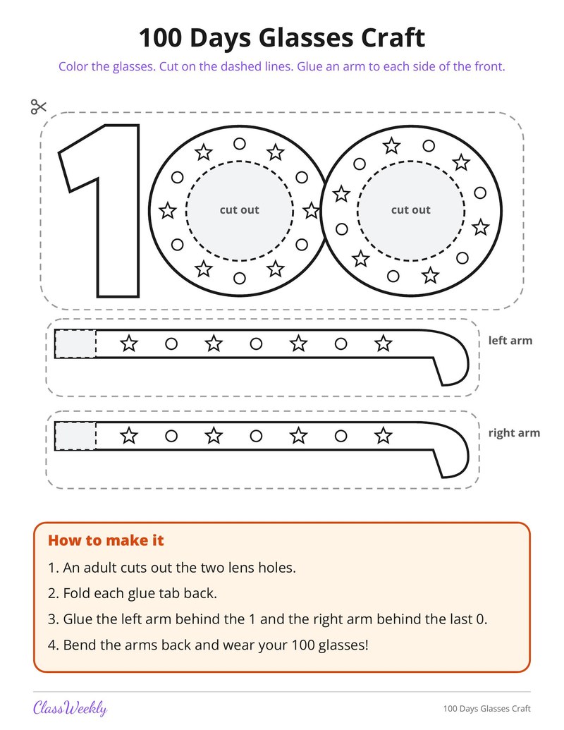 100 Days Glasses Craft