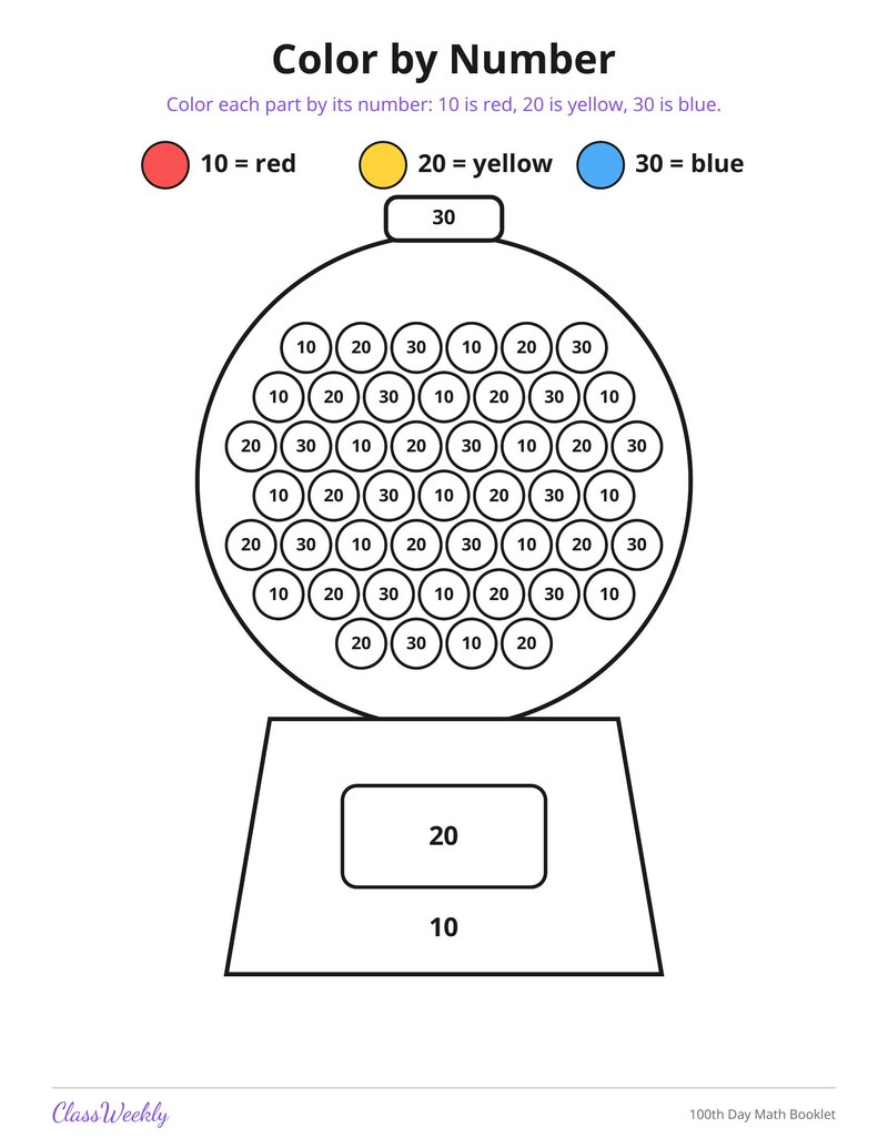 100th Day Math Booklet - Page 4