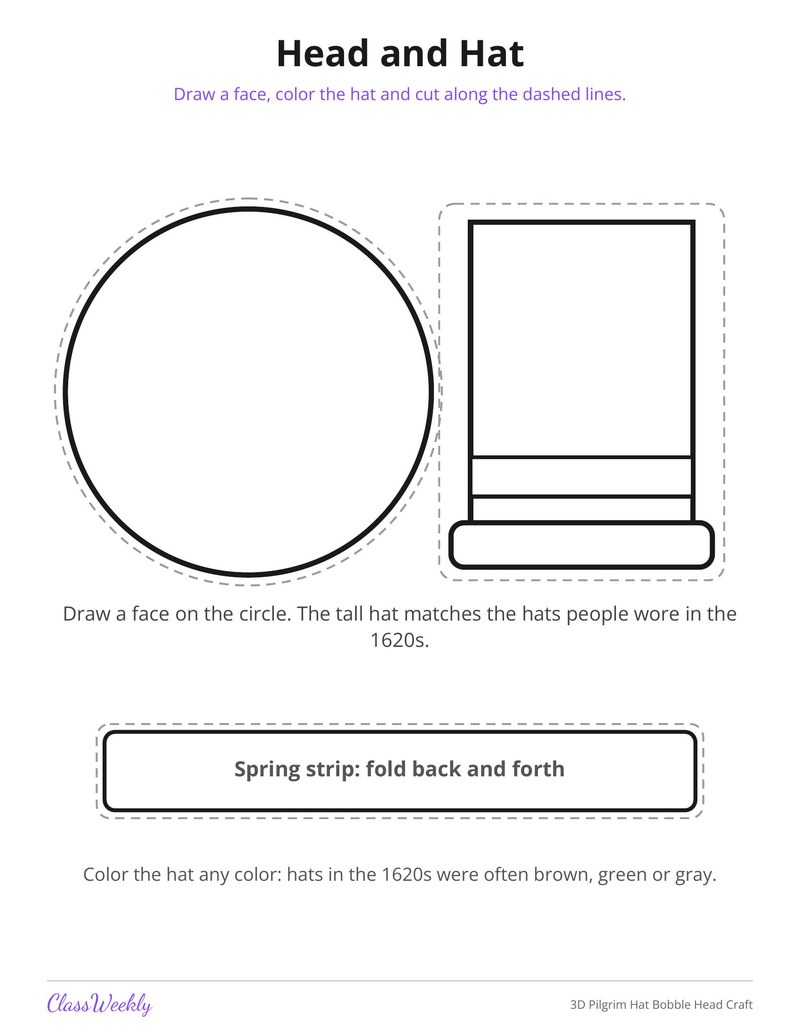 3D Pilgrim Hat Bobble Head Craft - Page 4