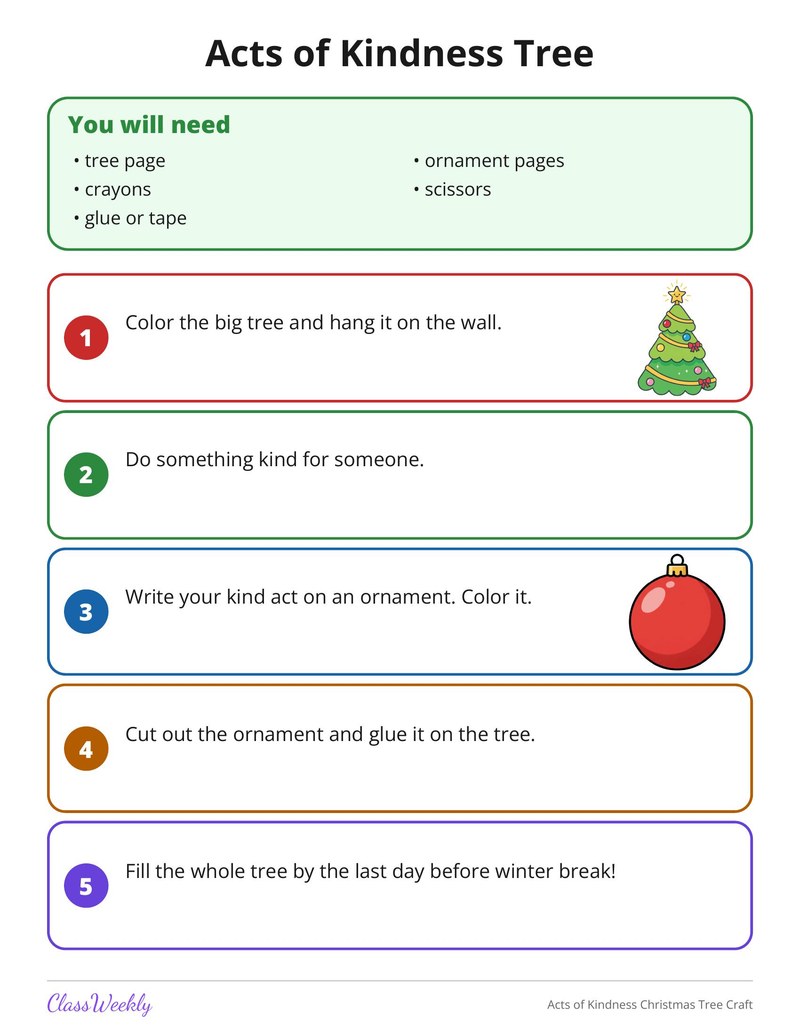 Acts of Kindness Christmas Tree Craft - Page 2
