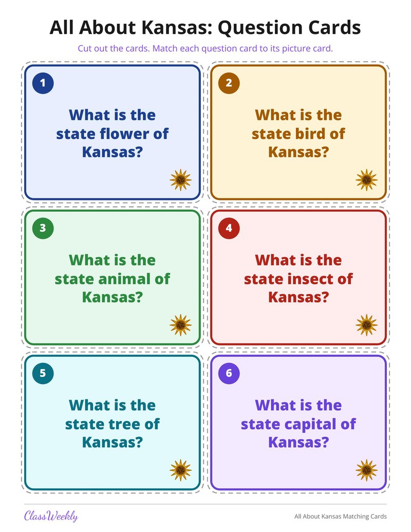 All About Kansas Matching Cards - Page 2