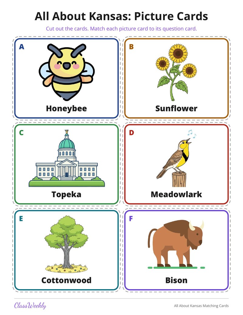 All About Kansas Matching Cards - Page 3