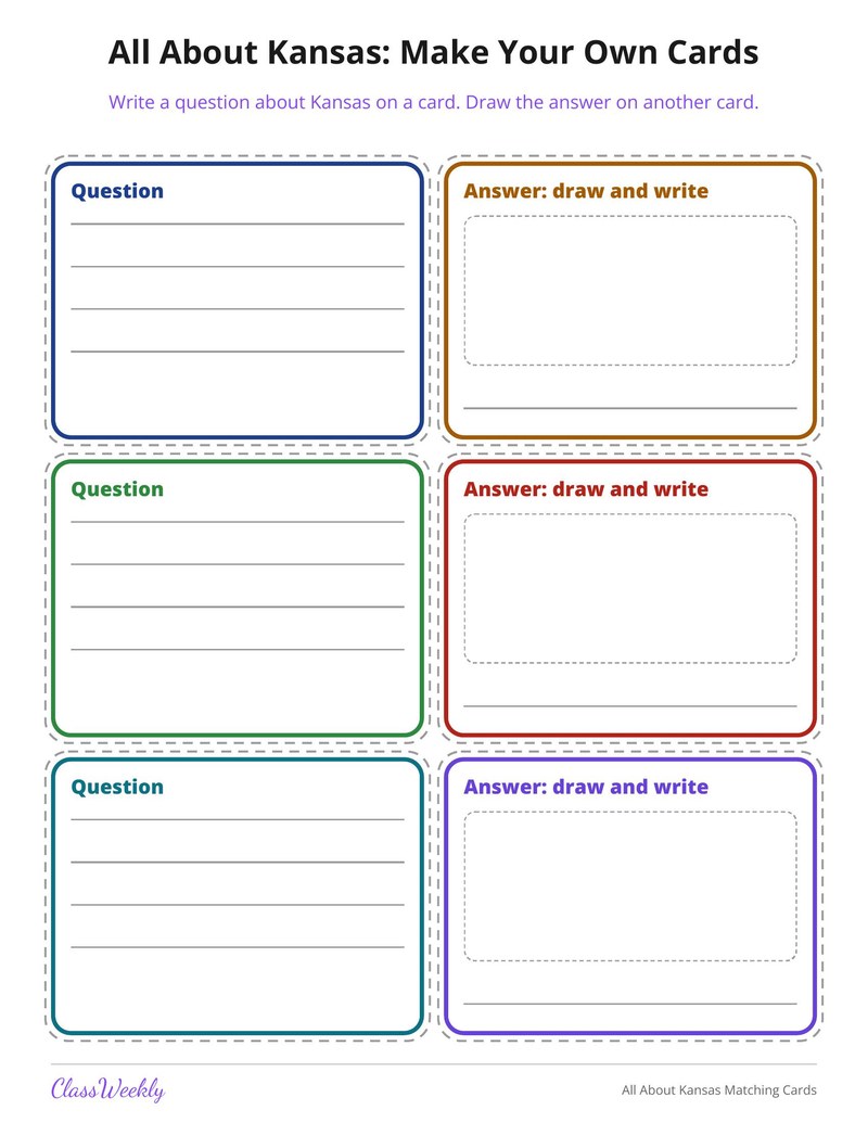 All About Kansas Matching Cards - Page 4