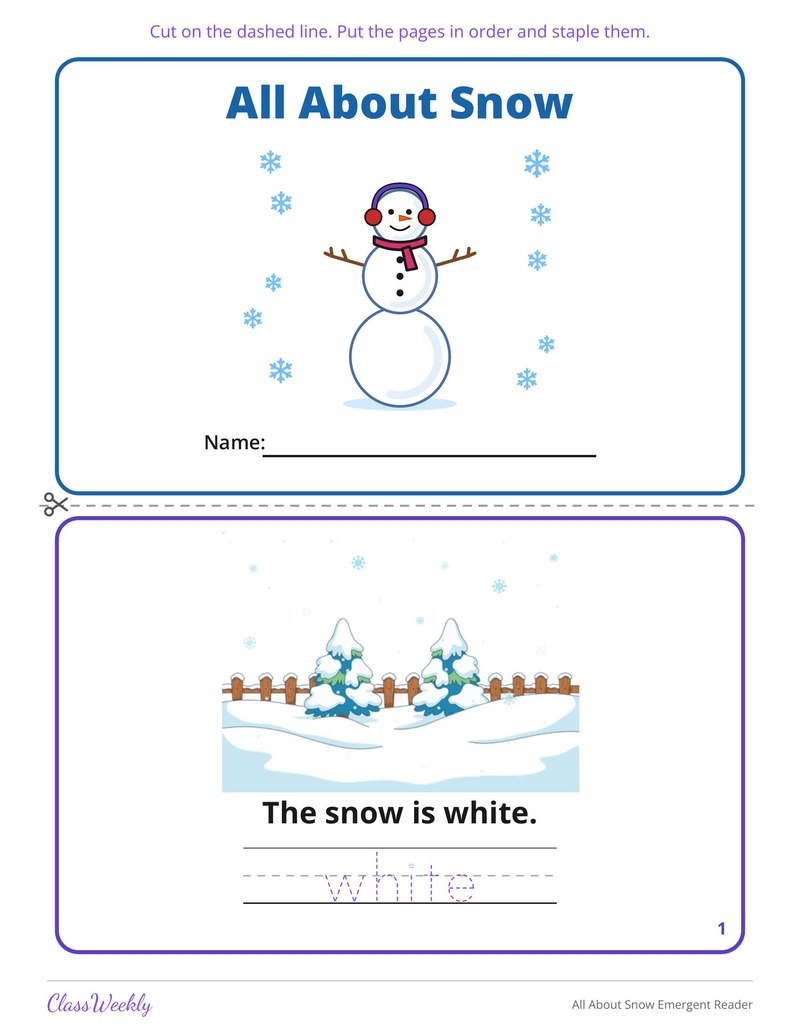 All About Snow Emergent Reader - Page 2