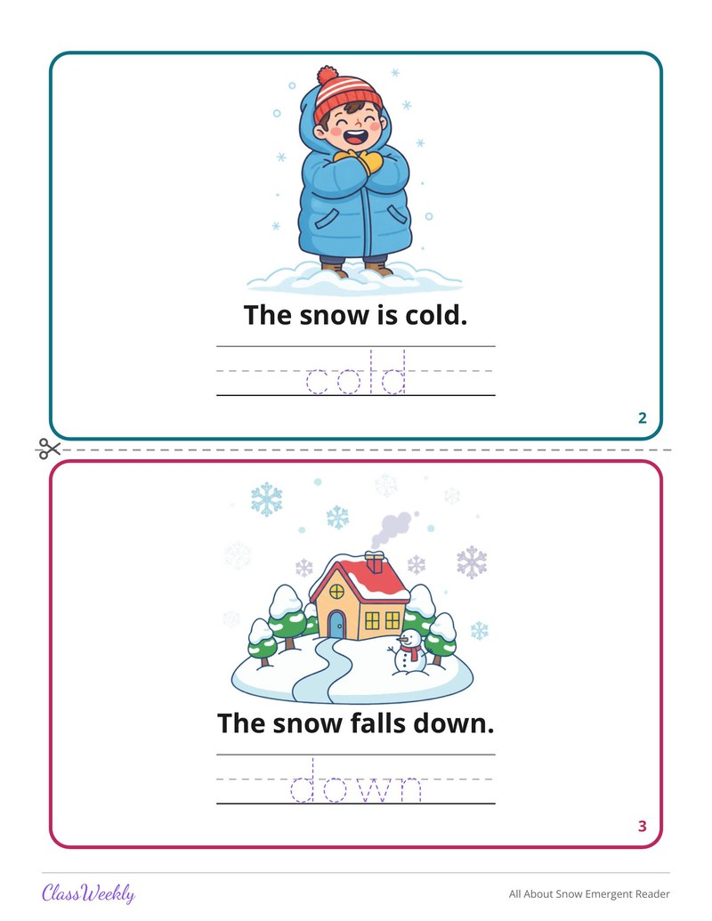 All About Snow Emergent Reader - Page 3