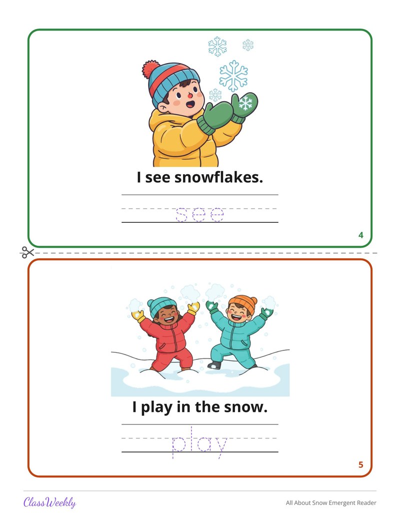 All About Snow Emergent Reader - Page 4