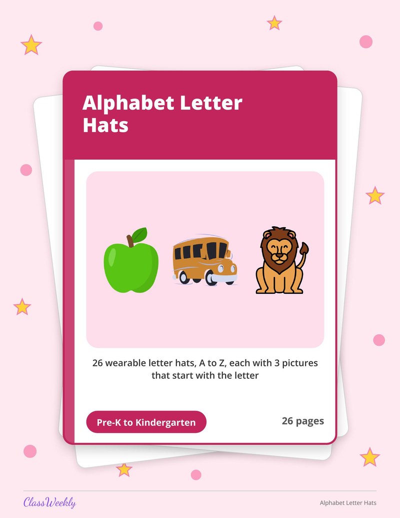 Alphabet Letter Hats - Page 1