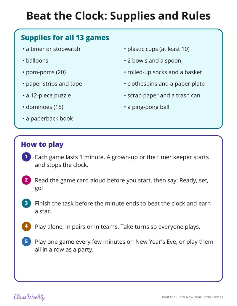 Beat the Clock New Year Party Games - Page 2