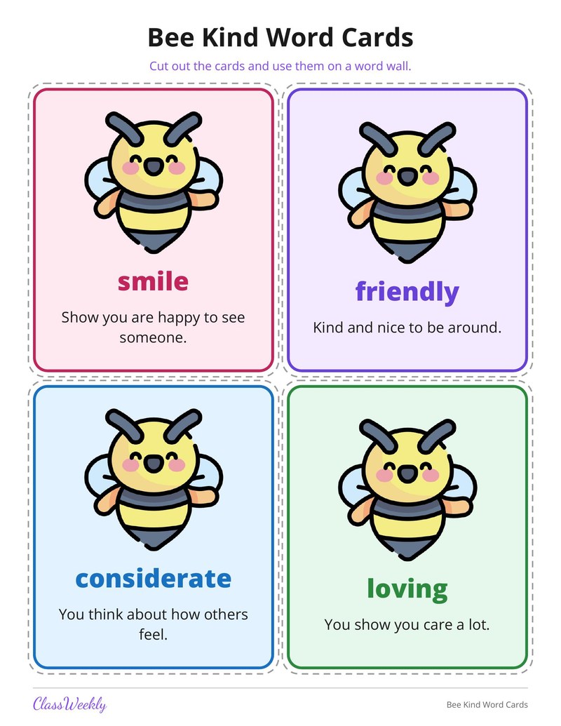 Bee Kind Word Cards - Page 2