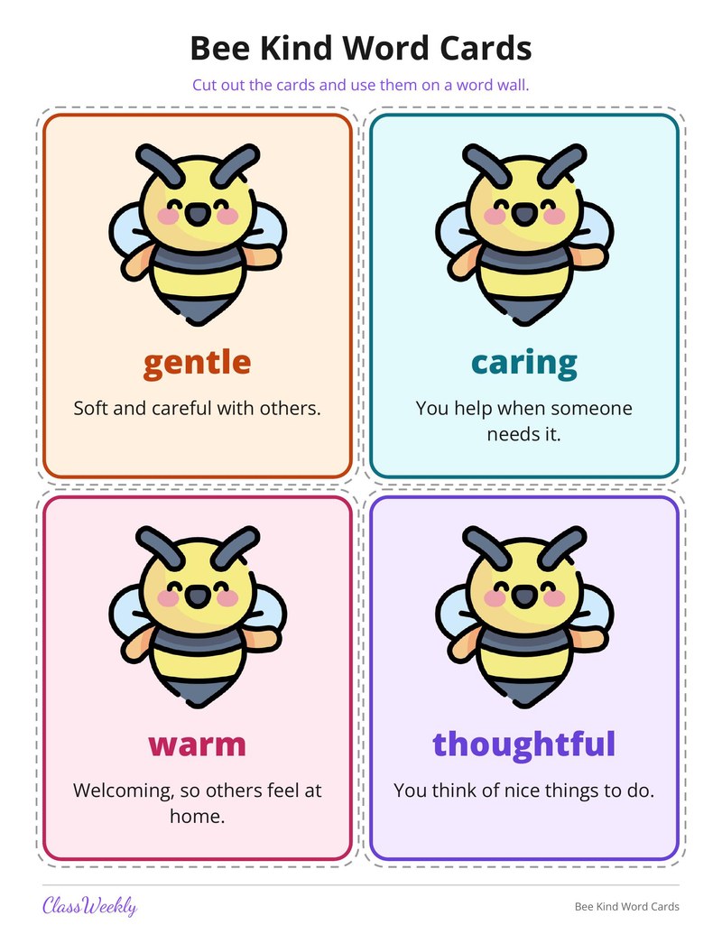 Bee Kind Word Cards - Page 3