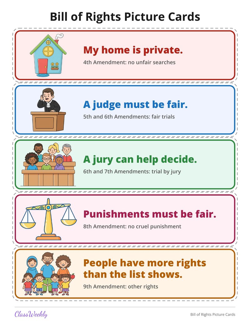 Bill of Rights Picture Cards - Page 2