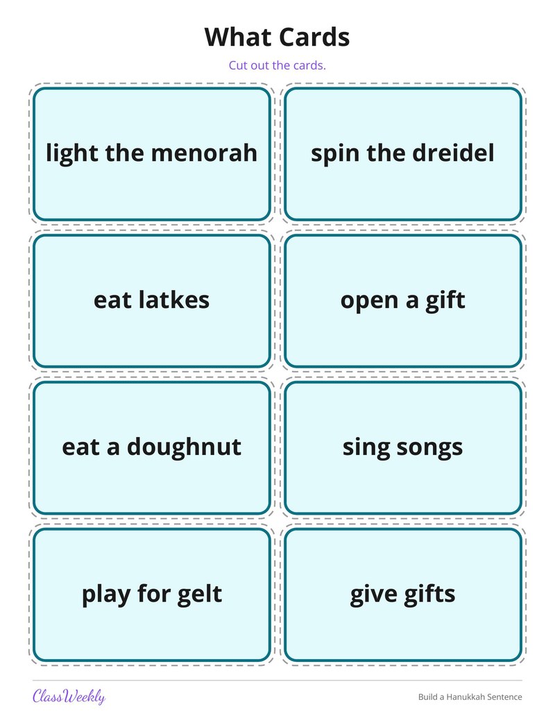 Build a Hanukkah Sentence - Page 4