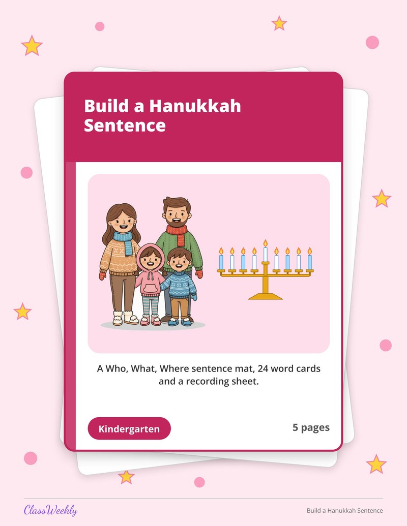 Build a Hanukkah Sentence - Page 1