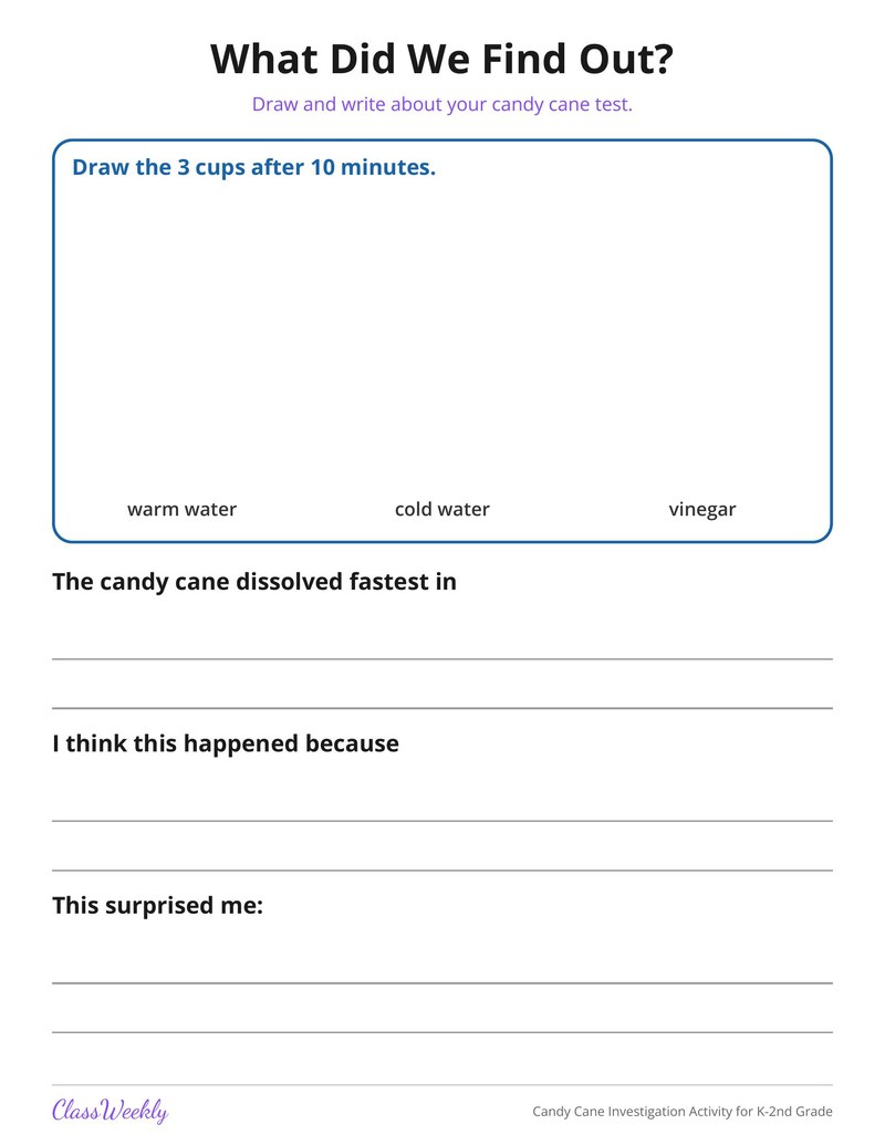 Candy Cane Investigation Activity for K-2nd Grade - Page 2
