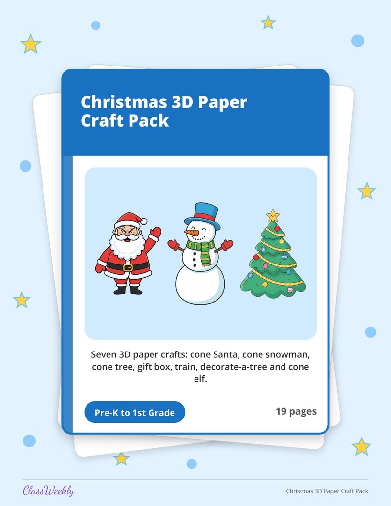 Christmas 3D Paper Craft Pack - Page 1