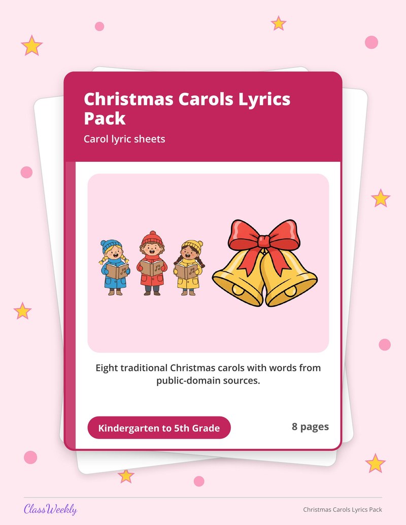 Christmas Carols Lyrics Pack - Page 1
