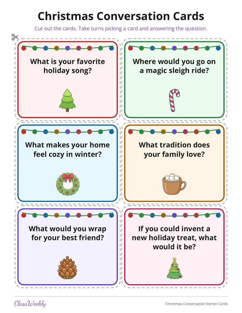 Christmas Conversation Starter Cards - Page 2