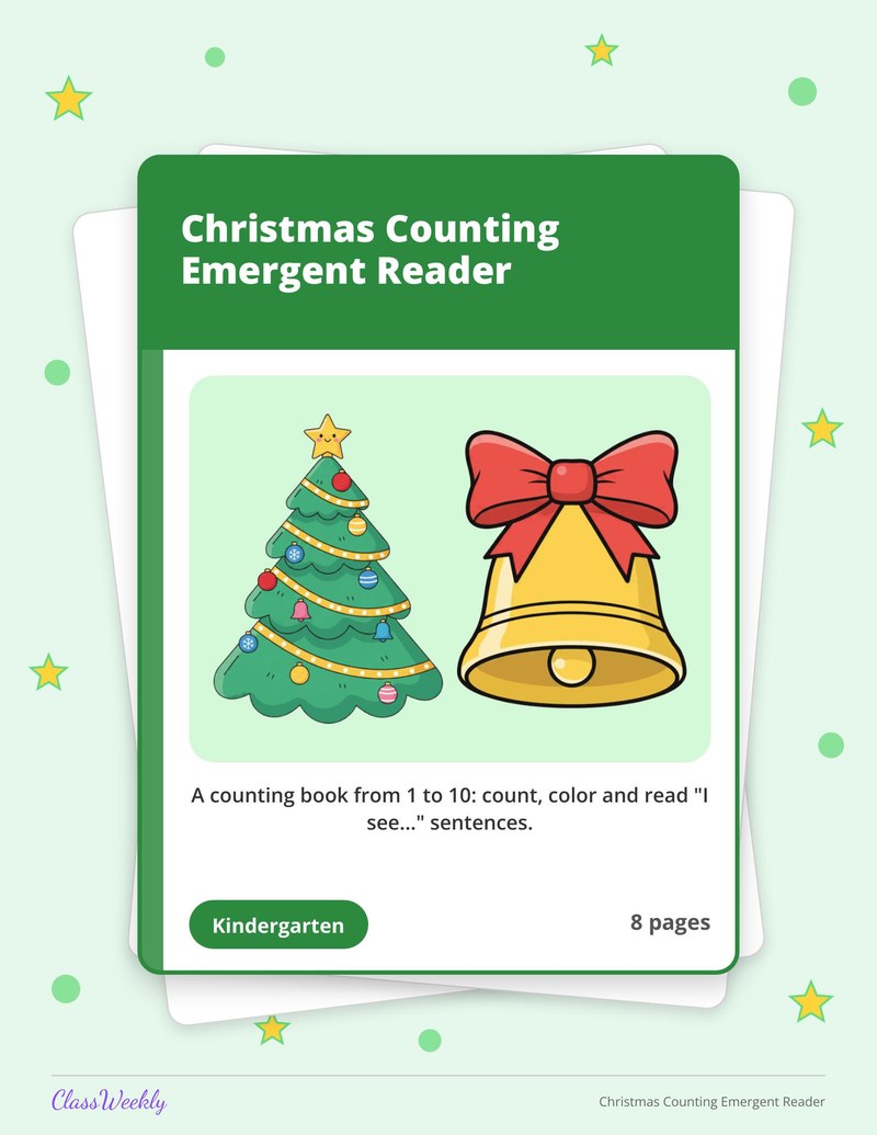Christmas Counting Emergent Reader - Page 1