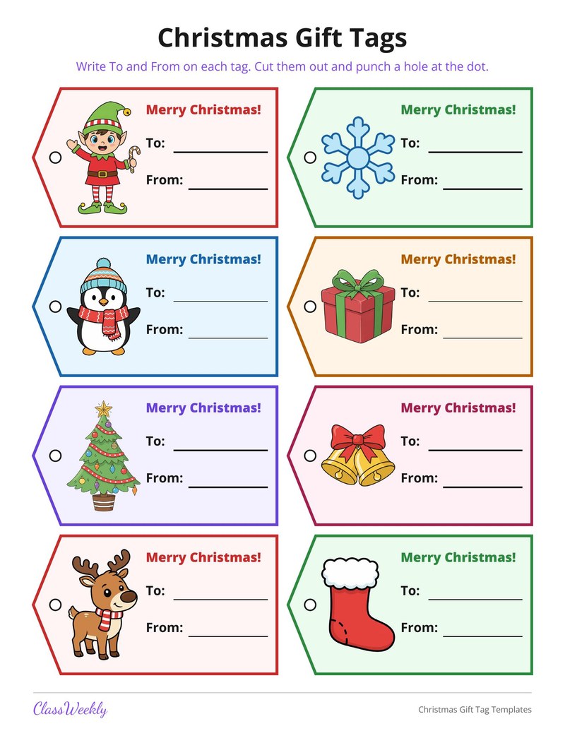 Christmas Gift Tag Templates - Page 1