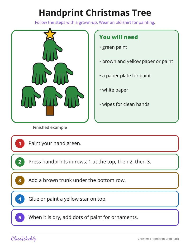 Christmas Handprint Craft Pack - Page 2