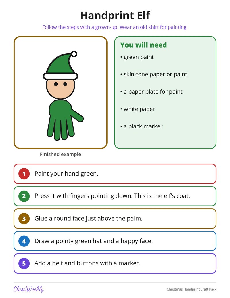 Christmas Handprint Craft Pack - Page 3