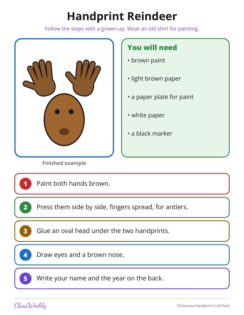 Christmas Handprint Craft Pack - Page 4