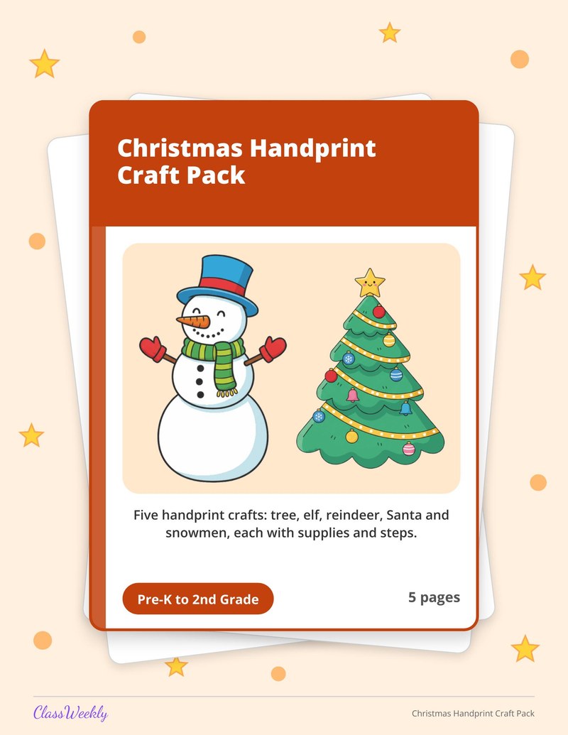 Christmas Handprint Craft Pack - Page 1