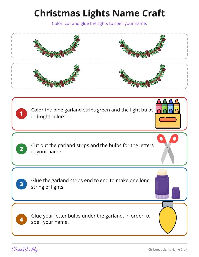 Christmas Lights Name Craft - Page 2