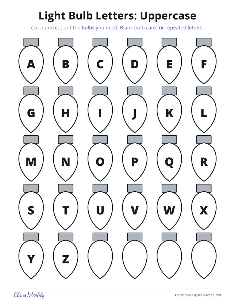 Christmas Lights Name Craft - Page 3