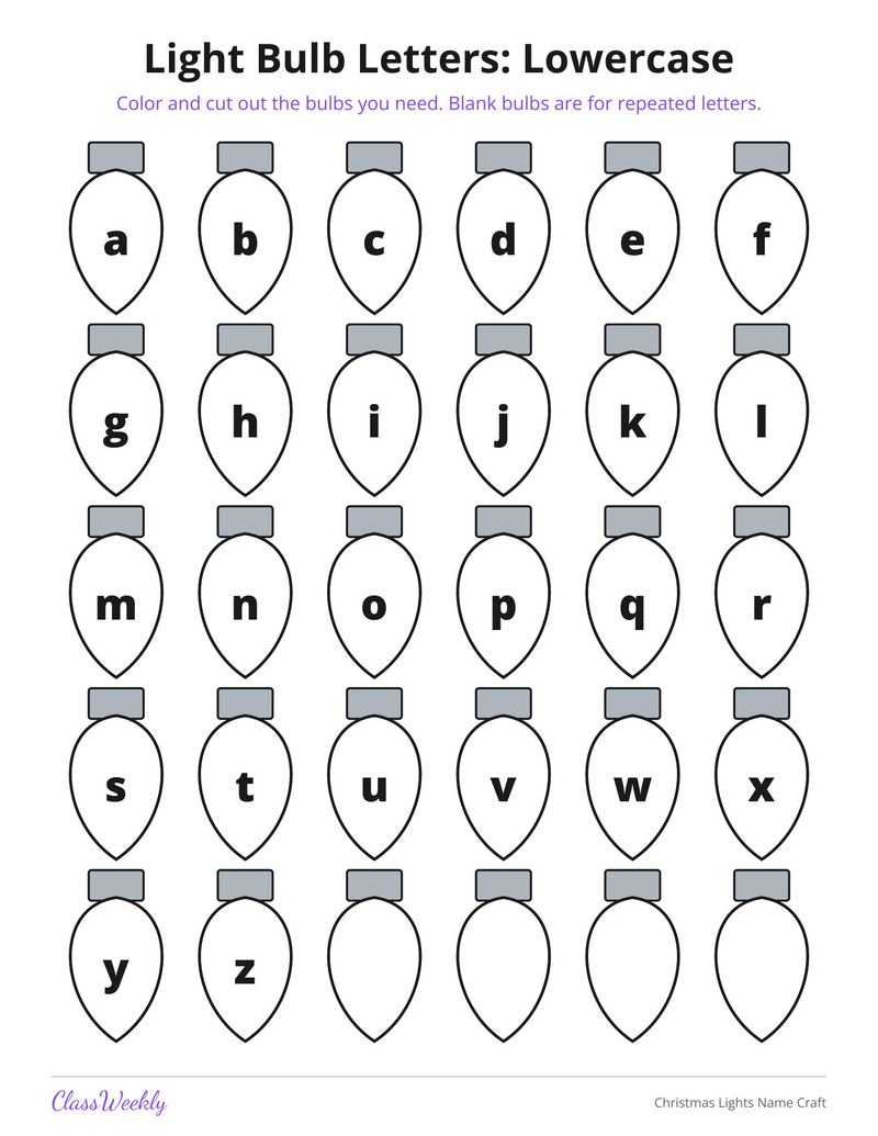 Christmas Lights Name Craft - Page 4
