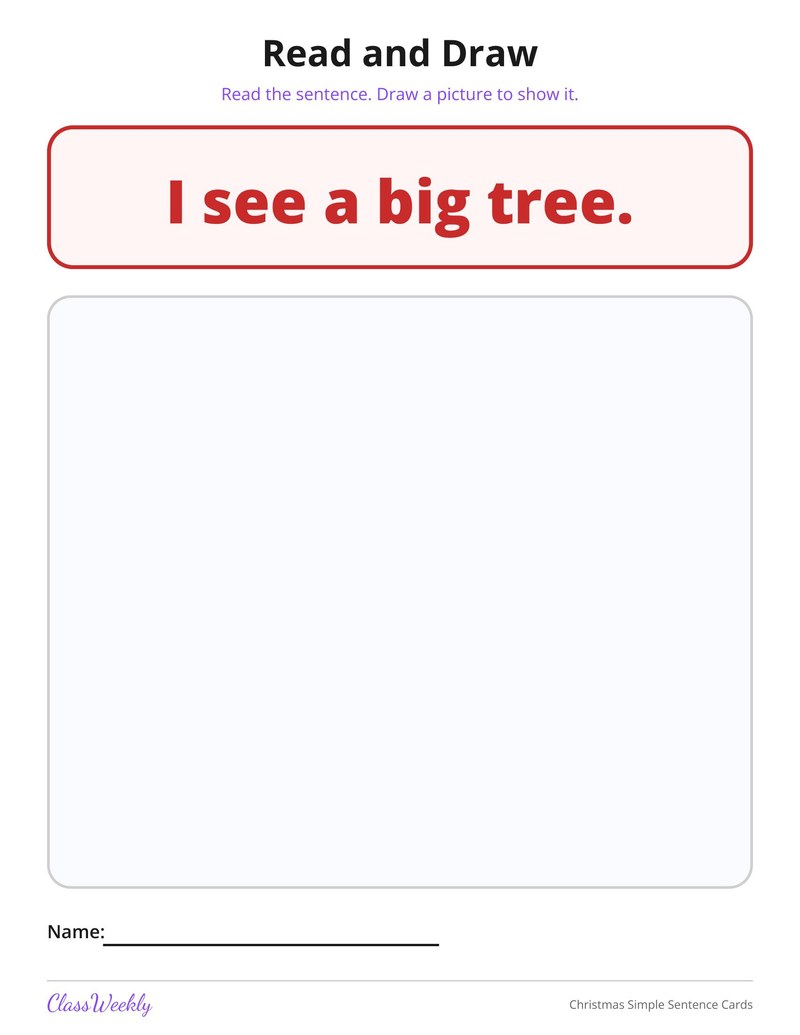 Christmas Simple Sentence Cards - Page 4