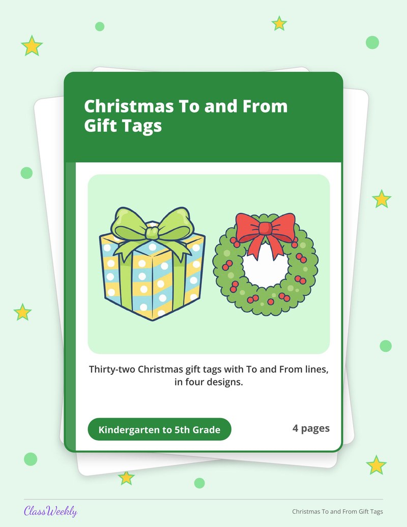 Christmas To and From Gift Tags - Page 1