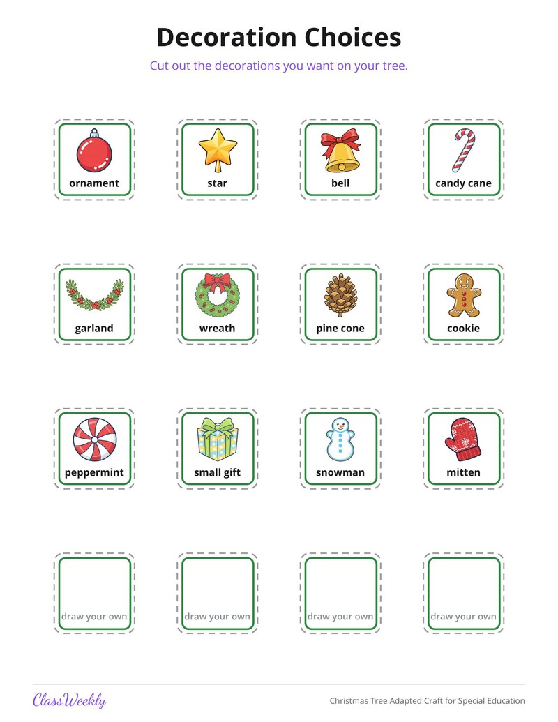 Christmas Tree Adapted Craft for Special Education - Page 3