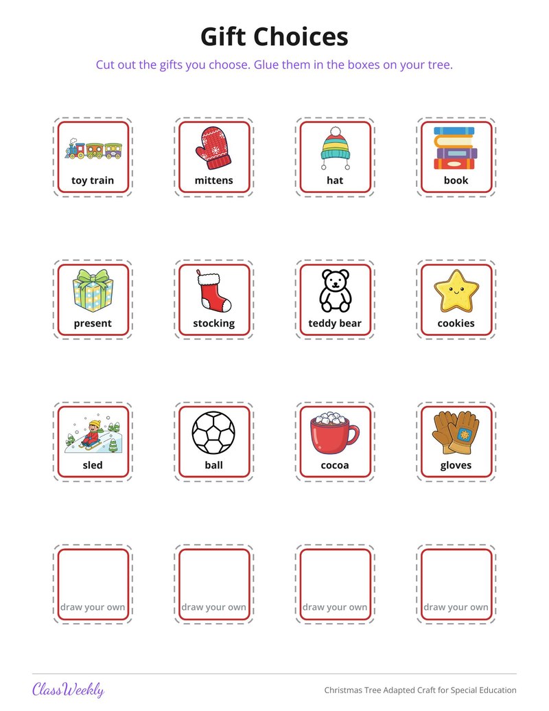 Christmas Tree Adapted Craft for Special Education - Page 4
