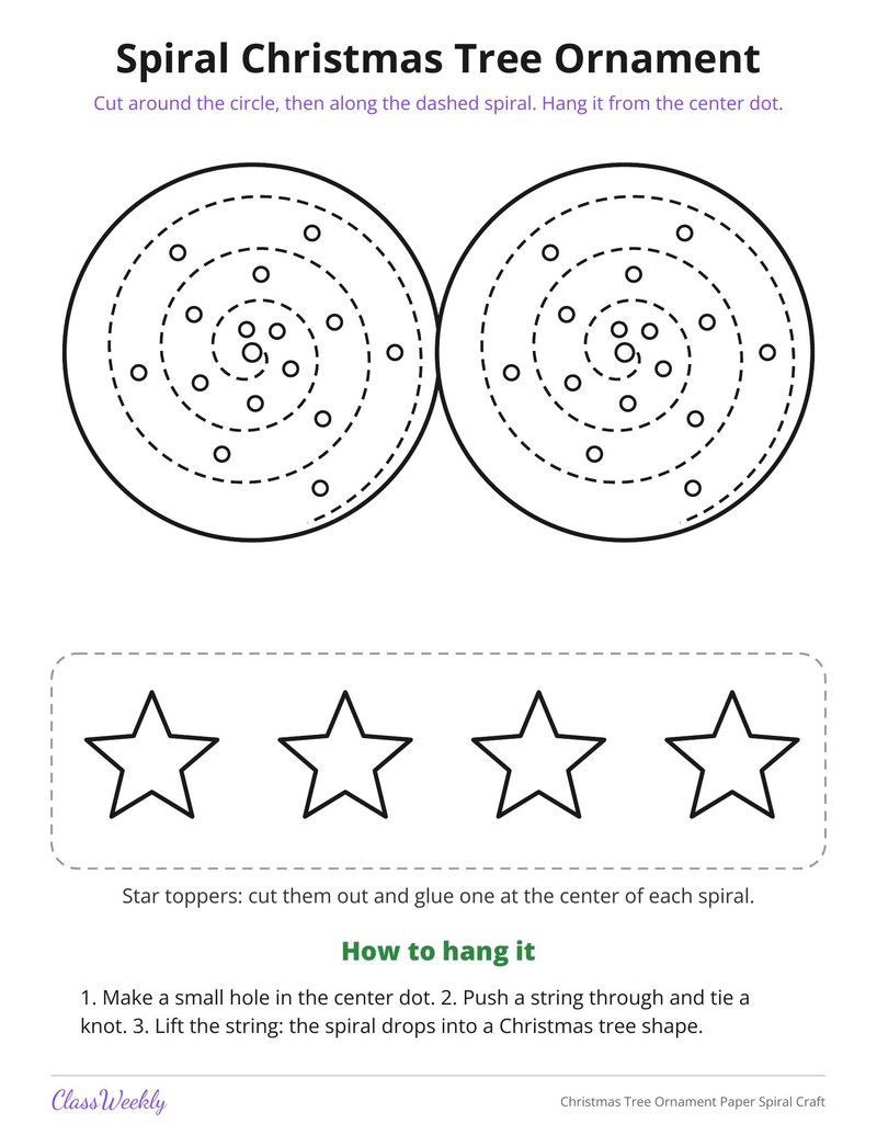 Christmas Tree Ornament Paper Spiral Craft - Page 2