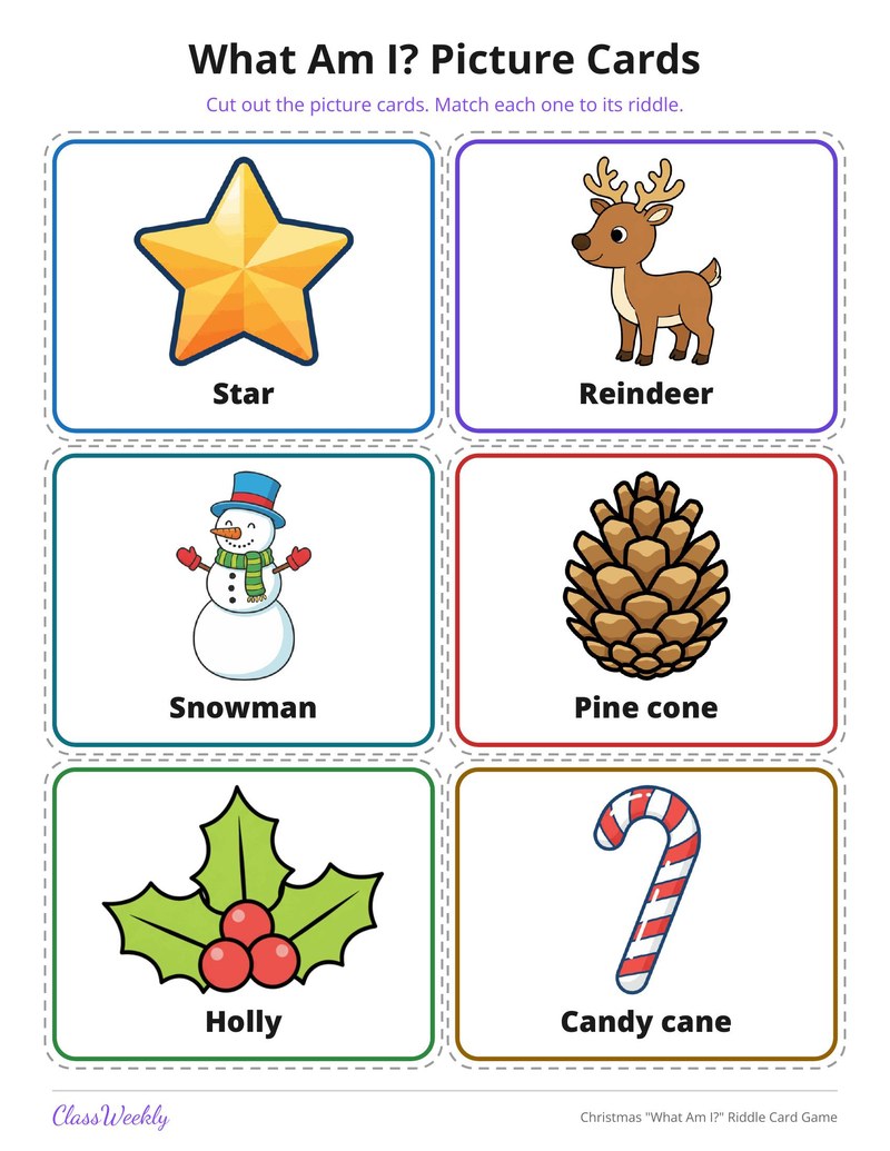Christmas "What Am I?" Riddle Card Game - Page 4