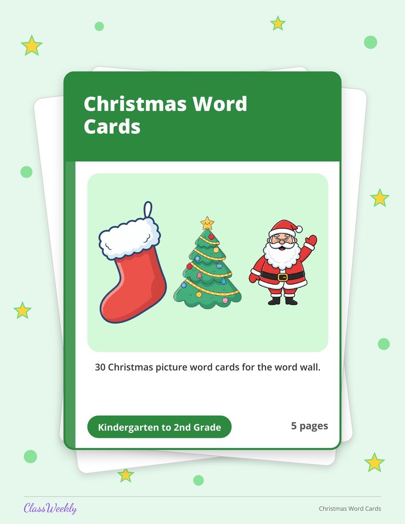 Christmas Word Cards - Page 1