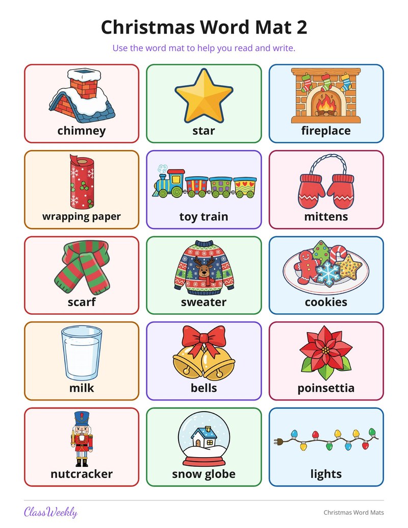 Christmas Word Mats - Page 2