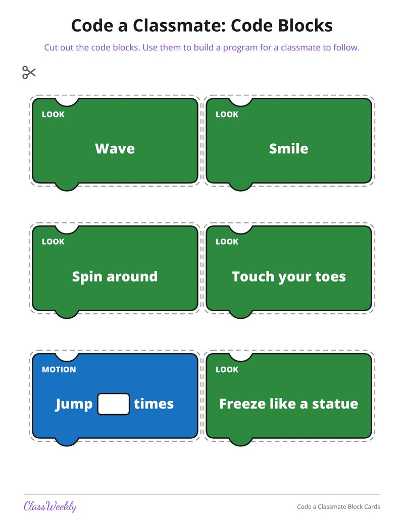 Code a Classmate Block Cards - Page 4