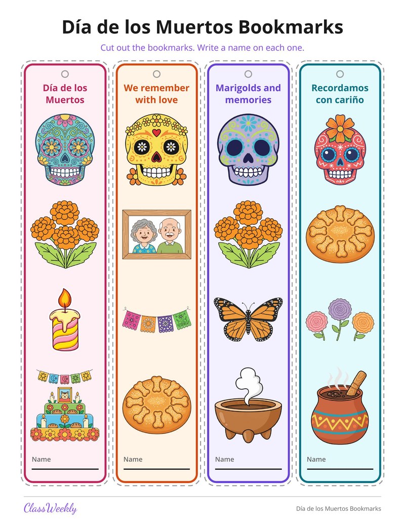 Día de los Muertos Bookmarks