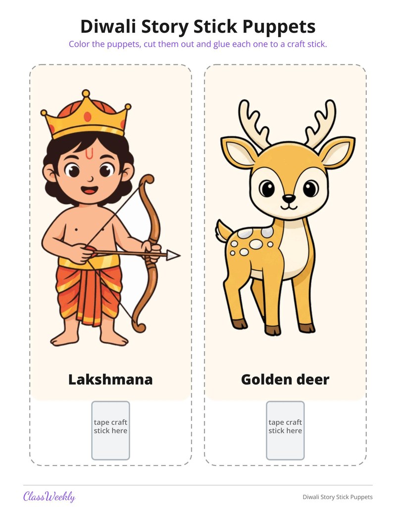 Diwali Story Stick Puppets - Page 3