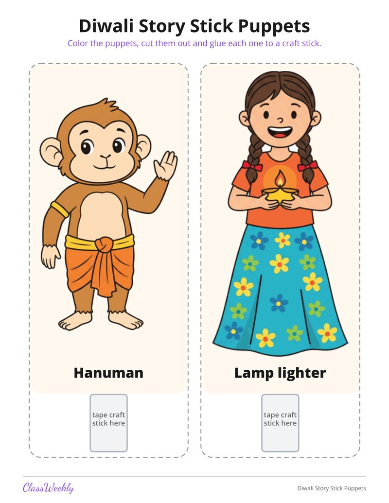 Diwali Story Stick Puppets - Page 4