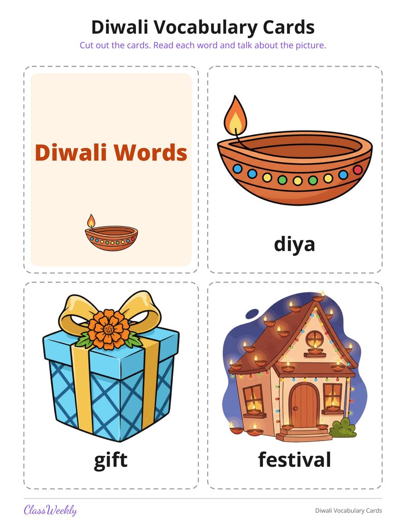 Diwali Vocabulary Cards - Page 2