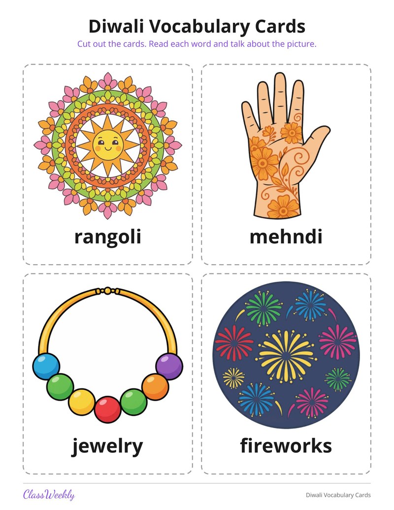 Diwali Vocabulary Cards - Page 3