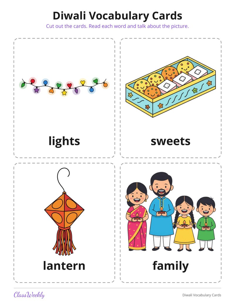 Diwali Vocabulary Cards - Page 4
