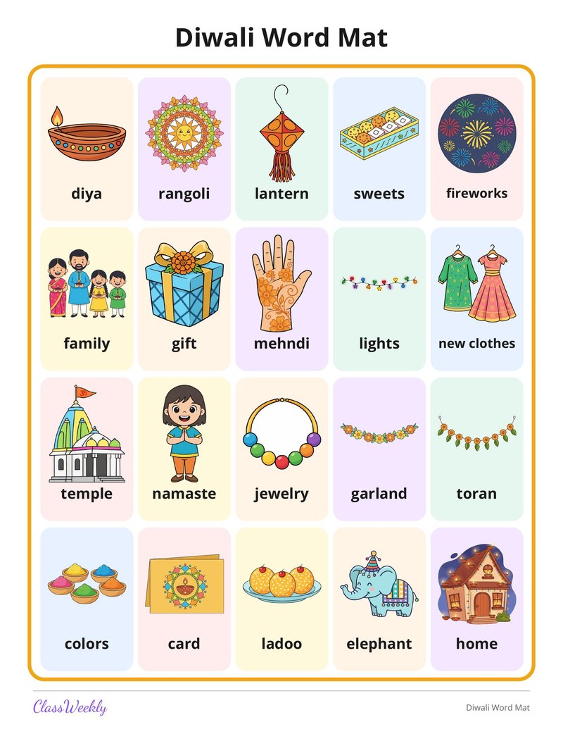 Diwali Word Mat