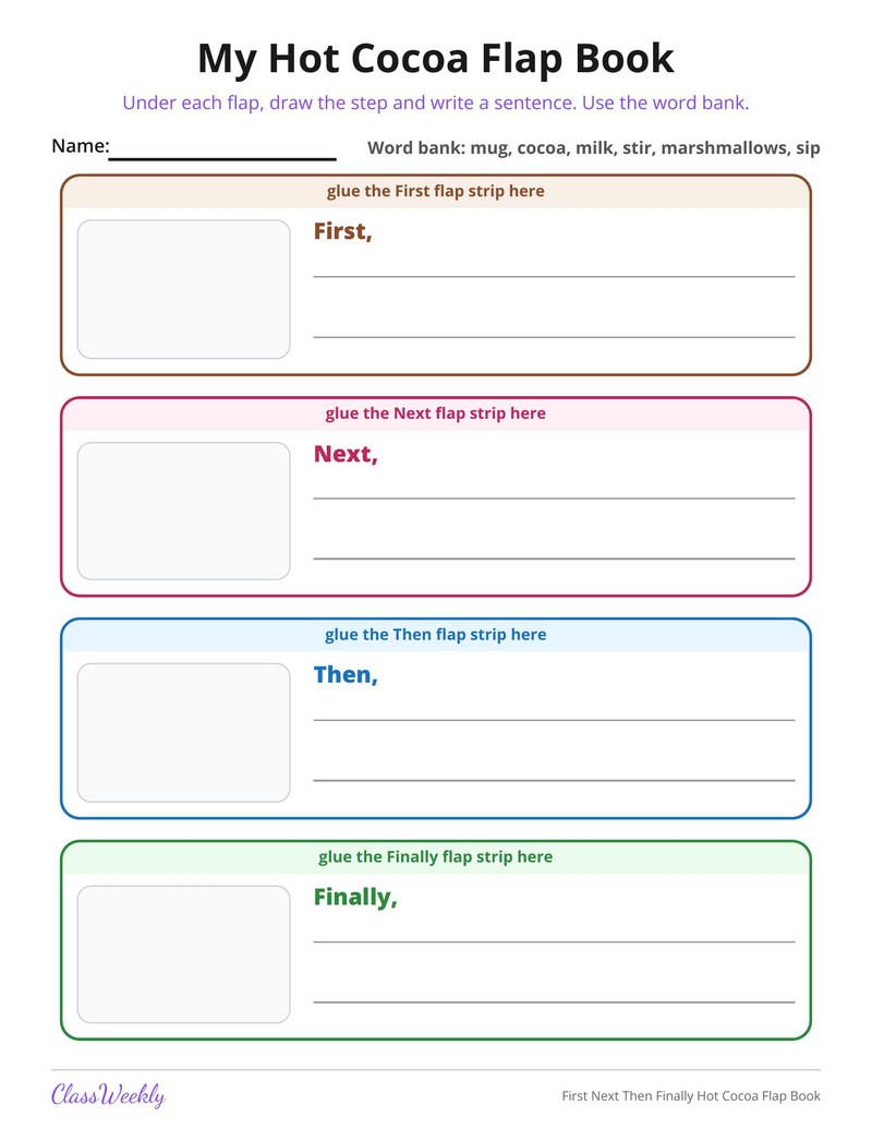 First Next Then Finally Hot Cocoa Flap Book - Page 2