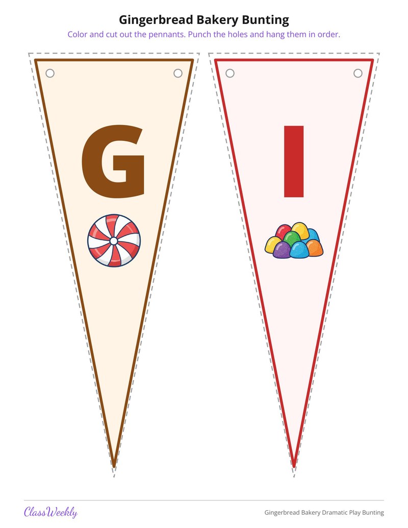 Gingerbread Bakery Dramatic Play Bunting - Page 2