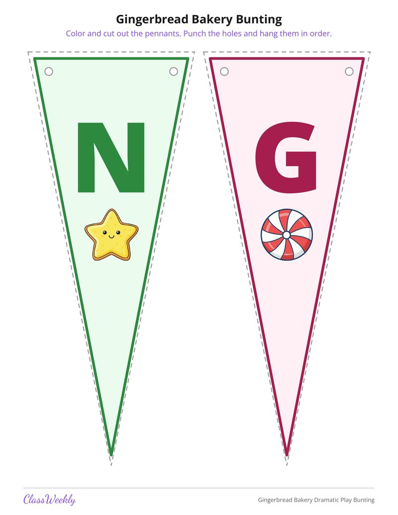 Gingerbread Bakery Dramatic Play Bunting - Page 3